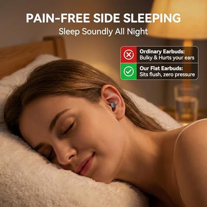 Invisible Mini Sleep Wireless Bluetooth Earbuds,Smallest Low Profile Micro Tiny Discreet Hidden Ear Buds for Work,Small Headphones, Wireless Earphone Side Sleepers for Small Ear Canals - color: Khaki