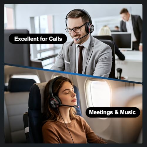 USB Headset with Microphone for PC, Mono Wired Computer Headset with 3.5mm & USB Dual Plug, Noise Cancelling Office Headphones for Call Center, Zoom, Teams, Laptop Mac - color: Mono