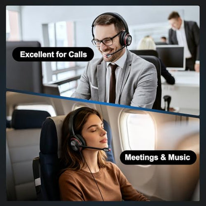 USB Headset with Microphone for PC, Mono Wired Computer Headset with 3.5mm & USB Dual Plug, Noise Cancelling Office Headphones for Call Center, Zoom, Teams, Laptop Mac - color: Mono