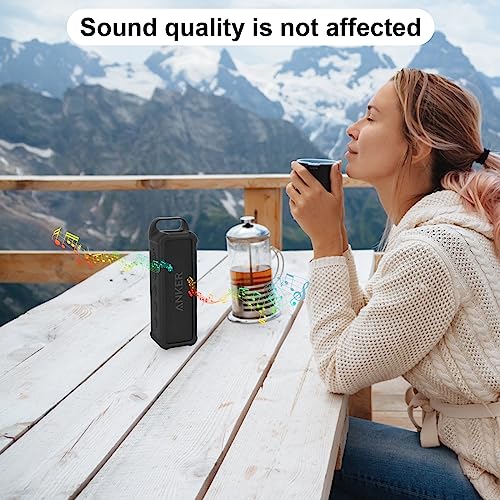 Silicone Case Compatible with Anker Soundcore 2 Portable Speaker, Protective Travel Case Cover with Handle and Carabiner for Anker Soundcore 2 Speaker (Black)