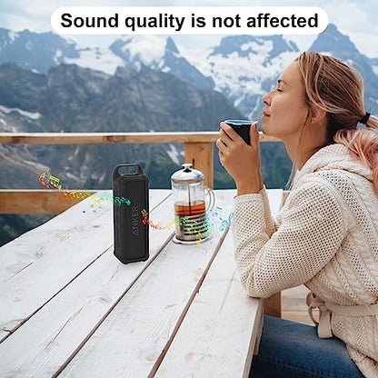 Silicone Case Compatible with Anker Soundcore 2 Portable Speaker, Protective Travel Case Cover with Handle and Carabiner for Anker Soundcore 2 Speaker (Black)