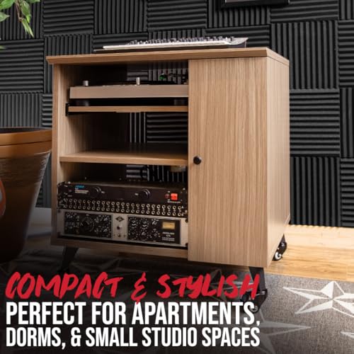 Gator Frameworks Elite Furniture Series Sidecar Cabinet with with Configurable Rack Space & Shelving (GFW-ELITESIDECAR-Gry) - color: Driftwood Grey, style: Sidecar Rack