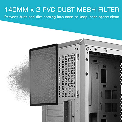 287mm Magnetic Fan Dust Mesh Filter PVC Computer PC Case Cover Black 2-Pack | Magnetic 11.3inch x 5.79inch PVC PC Fan Dust Mesh Filter - Protects Computer Chassis, Speakers & Electronics from Dust - size: 287x147mm/11.3x5.79inch Black, style: 287mm 2-Pack
