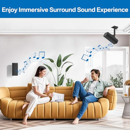 Angle Adjustable Speaker Mount for Bose Speaker Wall Mounts - Wall & Ceiling Mount for Bose UB-20 Series II, SoundTouch, CineMate, Lifestyle, Acoustimass, Cube Surround Sound Speakers Bracket, Black - color: Black