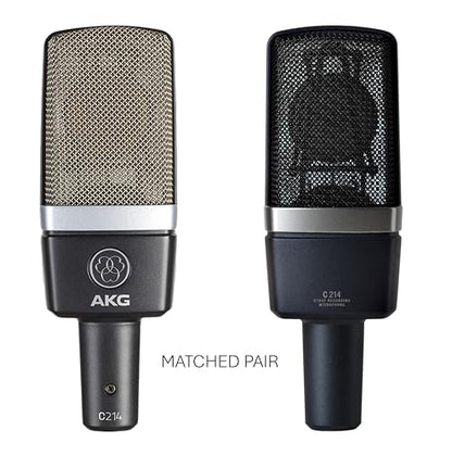 AKG Pro Audio C214 Professional Large-Diaphragm Condenser Microphone, Matched Pair, C214 Pair - style: C214 Pair