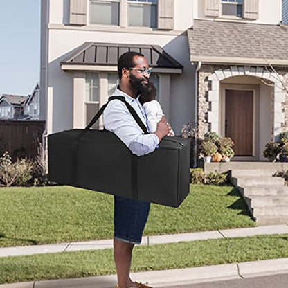 COOLBEBE 42" Sports Duffle Bag - 150L Extra Large Travel Duffel Luggage Bag | Upgrade Zipper, Sturdy & Water Resistant for Camping Moving, Black - size: 42" x 15" x 15"