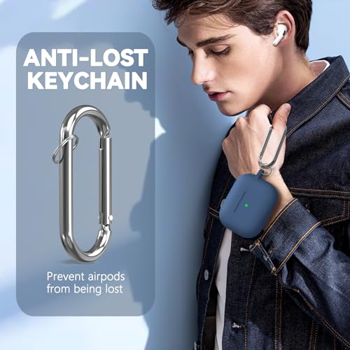 Ljusmicker for AirPod Pro Case Cover with Cleaner Kit,Soft Silicone Protective Case for Apple AirPods Pro 2nd/1st Generation for Women Men,AirPod Pro Case with Magnetic Lid Lock & Keychain-Solid Blue - color: C-Magnetic Blue