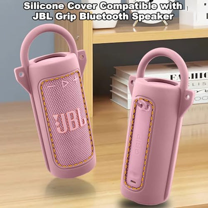 for JBL Grip Portable Waterproof Speaker Silicone Case, Army Pink | Portable Travel Soft Cover with Adjustable Shoulder Strap and Carabiner, Protective Skin Case, Anti-Slip Feet - color: Army Pink Case
