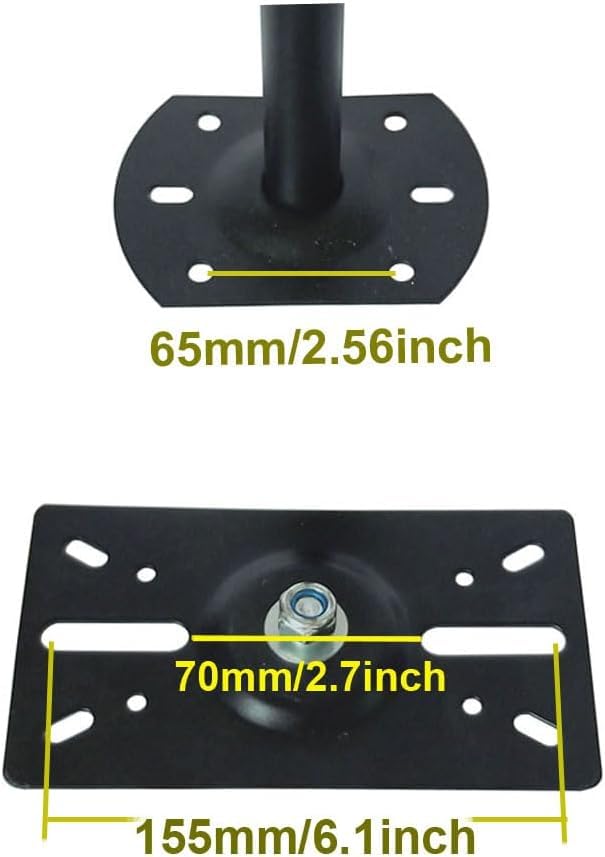 Speaker Wall Ceiling Mount Bracket w/Adjustable Swivel Tilt, Hold up to 66lbs, Retractable Telescopic Arm for Home Surround Sound System Bookshelf Satellite Speakers (2 Packs Black)