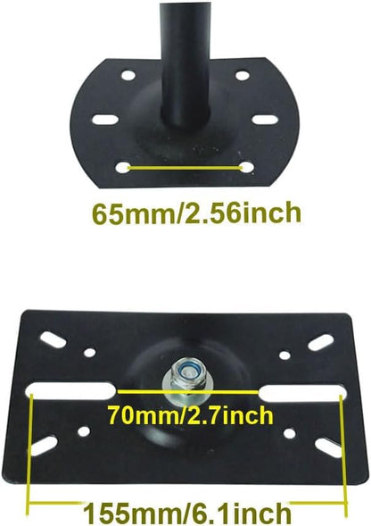 Speaker Wall Ceiling Mount Bracket w/Adjustable Swivel Tilt, Hold up to 66lbs, Retractable Telescopic Arm for Home Surround Sound System Bookshelf Satellite Speakers (2 Packs Black)