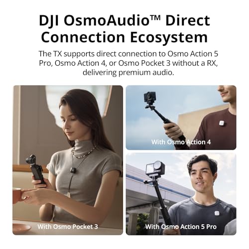 DJI Mic Mini (1 TX + 1 RX), Ultralight, Detail-Rich Audio | Noise Cancelling, Automatic Limiting, Wireless Microphone for Camera/iPhone/Android, Vlog, Streaming, 400m Transmission - style: Mic Mini (1 TX + 1 RX)
