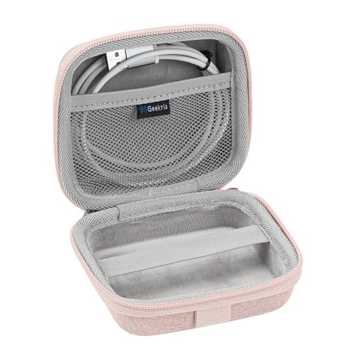 Geekria Shield Speaker Case Compatible with JBL Go 5/4/3, Go 3 Eco Cover, Replacement Hard Shell Portable Speaker Protective Carrying Bag with Cable Storage, Keychain Carabiner (Pink) - color: Pink