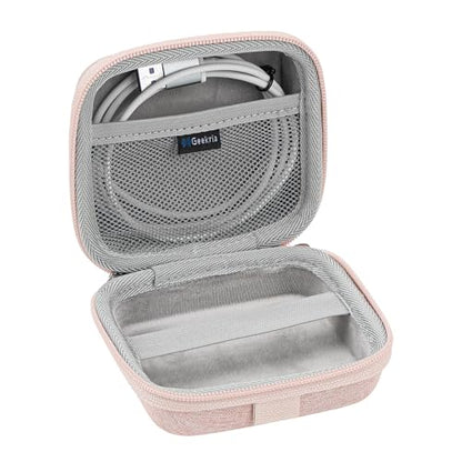 Geekria Shield Speaker Case Compatible with JBL Go 5/4/3, Go 3 Eco Cover, Replacement Hard Shell Portable Speaker Protective Carrying Bag with Cable Storage, Keychain Carabiner (Pink) - color: Pink