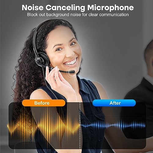 MAIRDI Phone Headset with Microphone Noise Canceling, RJ9 Headset for Landline Deskphone Call Center, Office Headset for Yealink