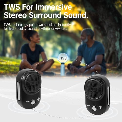 Divoom Itour-S Wearable Bluetooth Speaker, IP67 Clip-On, 10H Playtim, Black | Waterproof, Dustproof, Travel, Work, Golf, Gift Idea & Outdoor Audio - color: Black