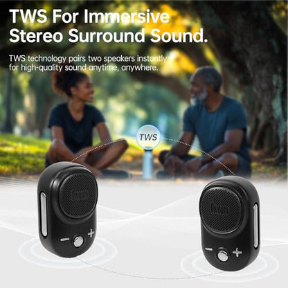Divoom Itour-S Wearable Bluetooth Speaker, IP67 Clip-On, 10H Playtim, Black | Waterproof, Dustproof, Travel, Work, Golf, Gift Idea & Outdoor Audio - color: Black