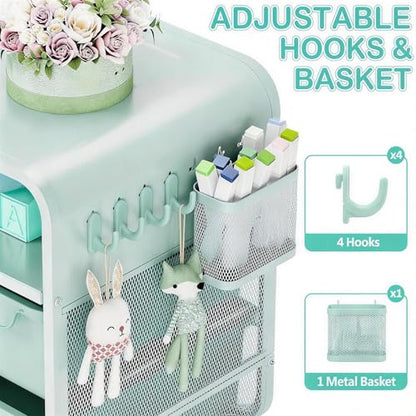 SYKIARIOL Kids Nightstand,Cute End Table with Storage Drawer,Nightstand for Girls Bedroom Furniture - color: Green