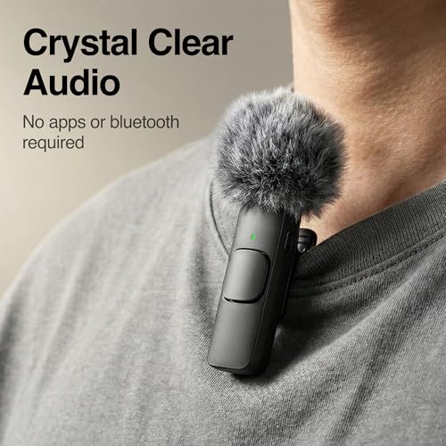 Mini Mic Pro (Latest Model – #1 Microphone for iPhone & Android, Wireless Mini Microphone, Clear Voice, Noise Cancelling, Lavalier Mic for TikTok, YouTube & Interviews (with Charging Case) - style: With Charging Case (All Phones)