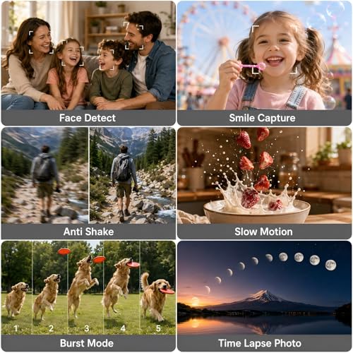 Video Camera Camcorder Full HD 1080P 36MP 16x Zoom for YouTube | Vlog camera with 270° rotatable screen, stereo microphone, dual battery included.