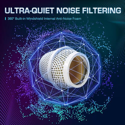 CAROL E dur-916S White XLR Wired Vocal Microphone for Singing－Supercardioid | Patented dual-shock-mount minimizes handling noise. Anti-rolling grille keeps the microphone secure on desk. - color: White