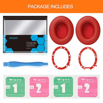 GEVO Ear Pads Replacement for Beats Studio 2 & 3 Headphones Earpad Cushions - color: Red
