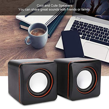 Hilitand Computer Speakers for Desktop PC, Laptop, USB Powered External Stereo Speaker, Volume, Rich Bass, 3.5 mm Audio Plug to Notebook, Desktop(#1)