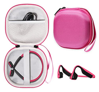 Bone Conduction Headphone Case for Aftershokz Aeropex, Trekz Air, Bluez 2, 2S, KSCAT, Sades, DIGICare, Allmity, Shokz OpenRun, OpenRun Pro/Mini, OpenMove - color: Pink