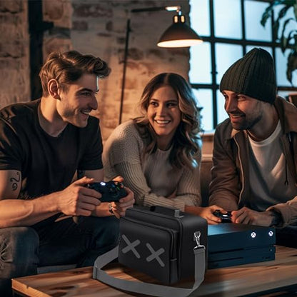 Travel Case Bag Carrying Case Game Storage Bag Protective Case for Xbox Series X Console/Controller/Cables/Multiple Pockets for Gaming Accessories