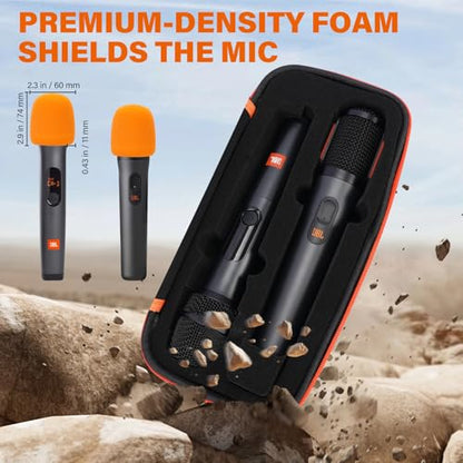 Wireless Microphone Case Compatible with JBL Wireless Two Microphone System & Dual Partybox Mics, Handheld Dual Mic Travel Bag for Singing & Karaoke | Waterproof & Dirt Resistant - Black (BOX ONLY) - color: Upgrade-Black