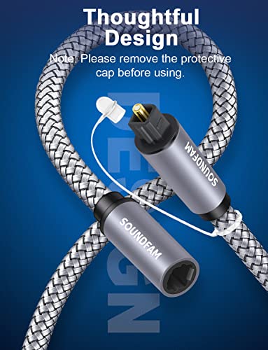 Optical Extension Cable 3Ft/1M, Toslink Optical Cable Male to Female Hi-Fi Sound Fiber Digital Extension Adapter for Home Theater, Sound Bar, TV (Grey) - size: 3ft/1M