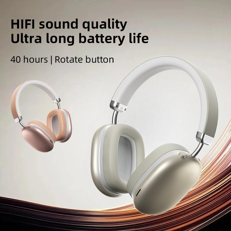 BT1638 Over-Ear Wireless Headphones, Premium Padded Headband, Champagne USB-C Charging, Bluetooth Headphones， Long Endurance Flight of up to 40 Hours，Fashionable and Colorful (Blue) - color: Blue