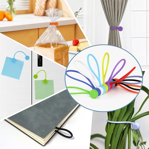 10 Pcs Reusable Magnetic Cable Ties, 7.1 Inch Magnetic Cord Organizer, Silicone Cord Ties with Strong Magnet for Office, School, Home, Book Markers, Fridge Magnets (7.1 Inch) - style: 7.1 Inch