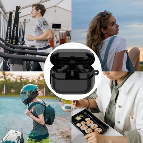Charging Case Inended for Samsung Galaxy Buds 3 Pro,Replacement Charger Station with USB C Cable Wired Earbuds Charger Case Dock Stand Cradle Cover (Black) - color: Black