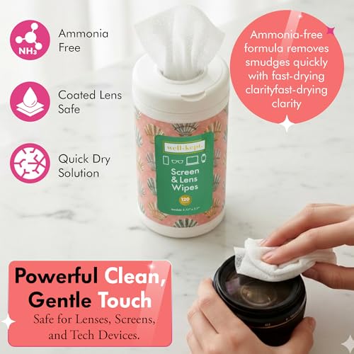 Harbour Island Tech & Lens Wipes Canister for Glasses & Phones, 120 Count | Pre-moistened, lint-free wipes remove smudges without streaks or scratches. Safe for lenses, phones, tablets & screens. - color: Harbour Island