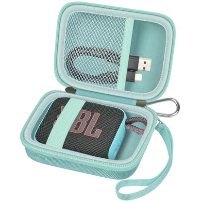 Speaker Case for JBL Go 5/4/3, Case Only | Hard Case, Mesh Pocket for Charging Cable, Compact Travel Carry, Speaker Not Included, Mint - color: Mint