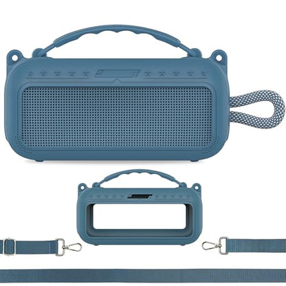 Silicone Cover Case for Bose SoundLink Plus Bluetooth Speaker | Soft Silicone Protective Case with Carrying Handle and Shoulder Strap, Shockproof and Anti-Scratch Cover (Blue Dusk) - color: Blue Dusk