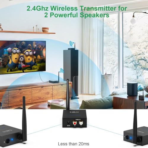 1Mii 2.4GHz (1 TX + 2 RX) Wireless Audio Transmitter and Receiver Set - size: 3 in 1