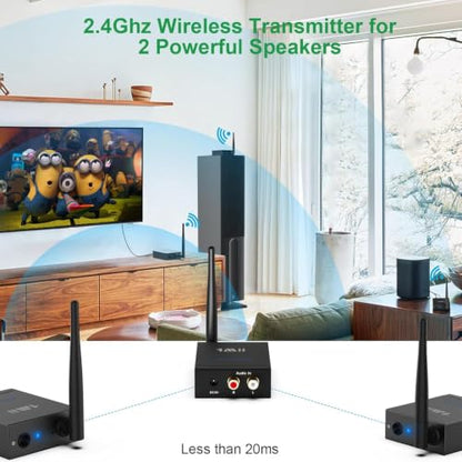 1Mii 2.4GHz (1 TX + 2 RX) Wireless Audio Transmitter and Receiver Set - size: 3 in 1