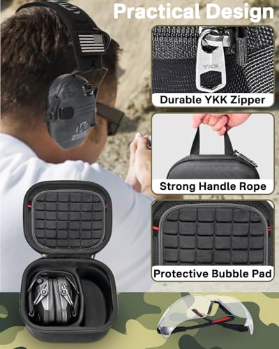 RAIACE Hard Travel Carrying Case for Walker's Razor Slim Passive Earmuffs Ultra Low Profile 27dB NRR. (Case Only!)-Black