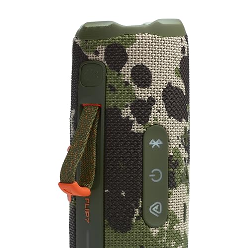 JBL Flip 7 Portable Bluetooth Speaker, Waterproof and Drop-Proof - Squad | Up To 16 Hours Playtime, IP68 Dustproof Build, Clip-On Loop, USB C Lossless Audio, Links With Other Speakers For Outdoor Use - color: Squad