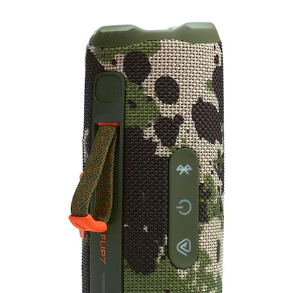 JBL Flip 7 Portable Bluetooth Speaker, Waterproof and Drop-Proof - Squad | Up To 16 Hours Playtime, IP68 Dustproof Build, Clip-On Loop, USB C Lossless Audio, Links With Other Speakers For Outdoor Use - color: Squad