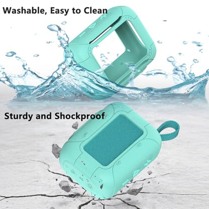 Silicone Cover Case for JBL Go 5 Portable Bluetooth Speaker | Protective Case for Go 5 Speaker, Shockproof Drop-Protection Cover with Carabiner (Teal) - color: Teal