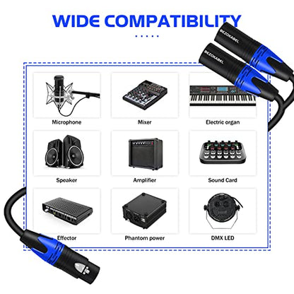 XLR Splitter, Y Splitter Cable Female to Dual XLR Male 10ft | Balanced Microphone Splitter 3-Pins 1 Female to 2 Male - size: 10ft, style: Female to 2 Male XLR