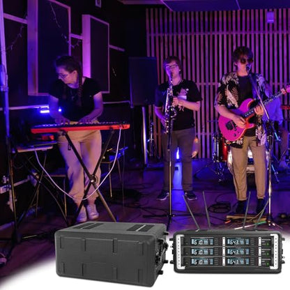 4U Rack Case 17" Depth Molded Amplifier Pro-Audio PA DJ Flight Road Travel Mount Waterproof Protective Hard Case With Customized Foam, Wireless Mic System Storage/Amp/Effect/Mixer - color: Black, size: 4U 17" Deep