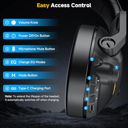 SG600 Wireless Gaming Headset with mic for PC, PS5, PS4, Mac, Xbox one