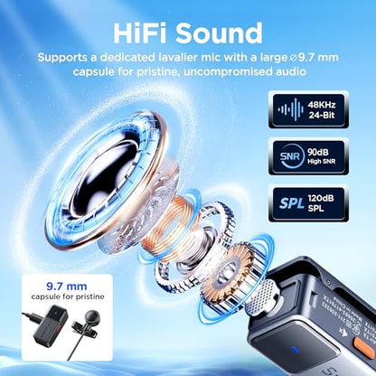 Saramonic Air Wireless Lavalier Microphones for for iPhone/Camera/Android/PC, Ultralight, 48kHz/24-bit,120dB Max SPL, 300m Range, Noise Cancelling, Lapel Microphone Wireless for Vlogging - color: USB-C + Lavalier Microphones