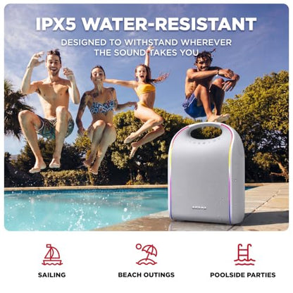 ION Glow Tone Outdoor Portable Bluetooth Speaker with Dynamic LED Lights - style: Glow Tone