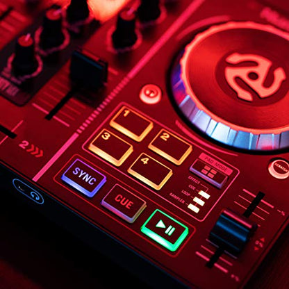 Numark Party Mix - Complete DJ Controller Set for Serato DJ with 2 Decks, Party Lights, Headphone Output, Performance Pads and Crossfader/Mixer