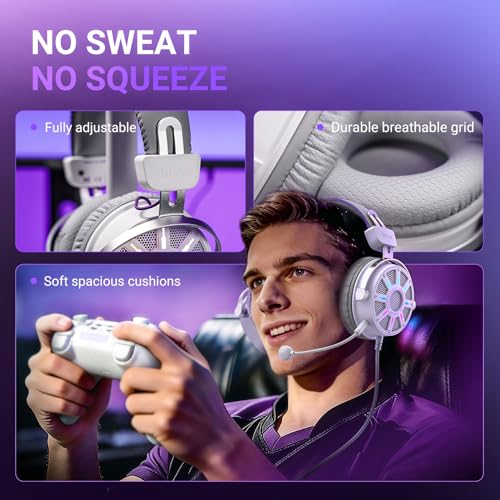 FIFINE Open Back Gaming Headset with 7.1 Surround Sound, Flowing RGB, USB Control Box, Soft Ear Pads, Wired Headset with Noise canceling Mic for PC, PS5, PS4, Laptop, Mac - H19WP