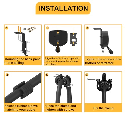 EV Charger Cable Retractor - 11.5ft Ceiling Mounted Automatic Retractable Cable Organizer for Electric Vehicle Charging, Universal Fits 95% of EV Charging Cables - style: Ceiling Mounted